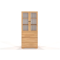 Vetrina in legno massiccio di Faggio Sandemo - 182x80x38 (3 cassetti)